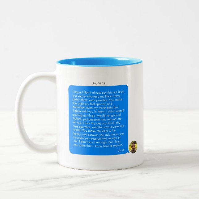 Taza Bicolor Romantic Instant Messenger Custom Message (Izquierda)
