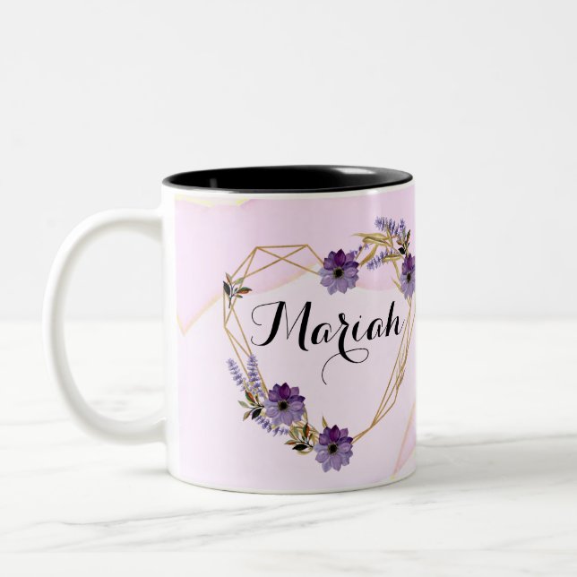 Taza Bicolor Romantic pink abstract garden  (Izquierda)