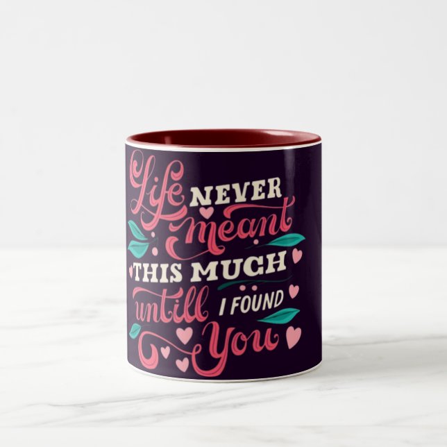 Taza Bicolor Romántico amor Lettering Mug (Centro)