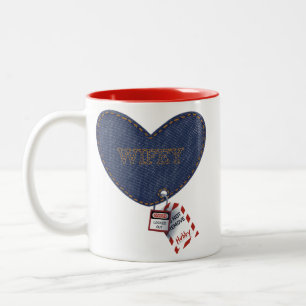 Taza Bicolor Romántico Hubby Wifey Electric Lockout Tagout Hear