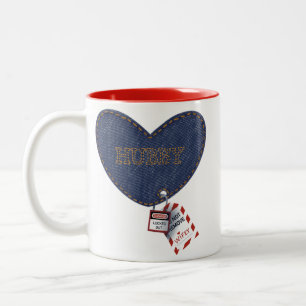 Taza Bicolor Romántico Hubby Wifey Electric Lockout Tagout Hear