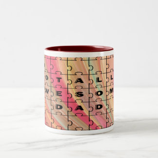 Taza Bicolor Rompecabezas de papá totalmente asombroso Texto Pa