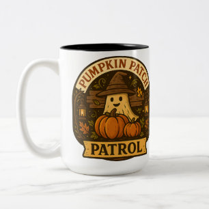Taza Bicolor Ronda del Parche de Calabazas Halloween