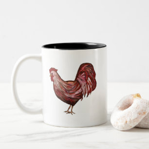 Taza Bicolor Rooster Farm Ilustracion Mug
