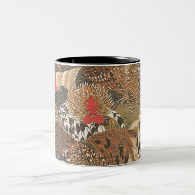 Taza Bicolor Roosters Japan Art Rooster Year 2017 Mug (Centro)
