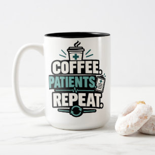 Taza Bicolor Ropa de Asistencia Sanitaria Repetir Café Enfermer