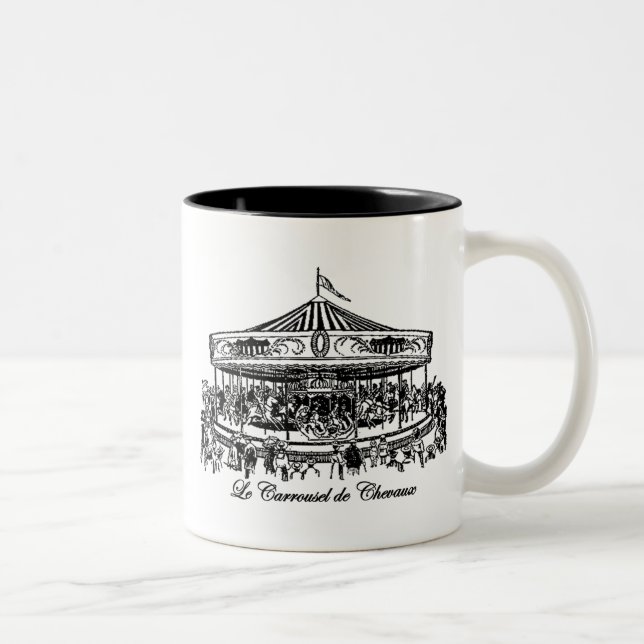 Taza Bicolor Ropa de caballos de carrusel francesa (Derecha)