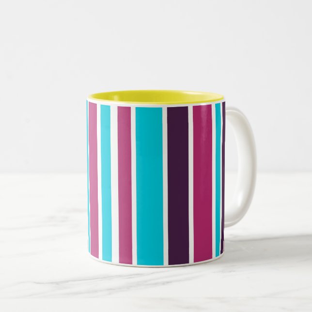 Taza Bicolor Ropa De Violeta Rosa Y Púrpura (Anverso derecho)