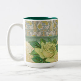 Taza Bicolor Rosa amarillo personalizado