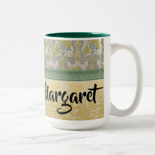 Taza Bicolor Rosa amarillo personalizado