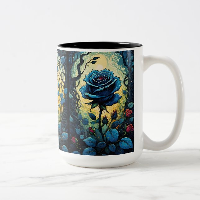 Taza Bicolor Rosa azul Vines (Derecha)