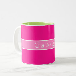Taza Bicolor Rosa caliente simple y personalizado