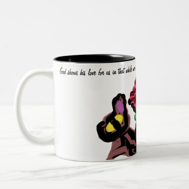 Taza Bicolor Rosa de amor de Jesús (Izquierda)