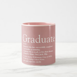 Taza Bicolor Rosa de definición de graduado moderno con polvo