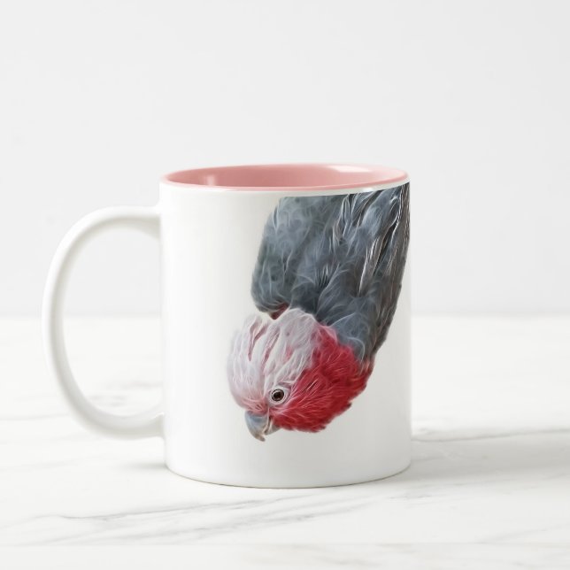 Taza Bicolor Rosa de loro con pecho Cockatoo (Izquierda)