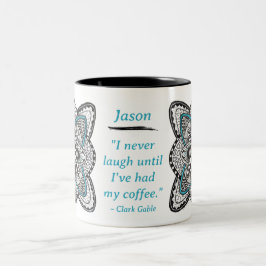 Taza Bicolor Rosa de los Vientos Doodle Dibujada a Mano con Cit
