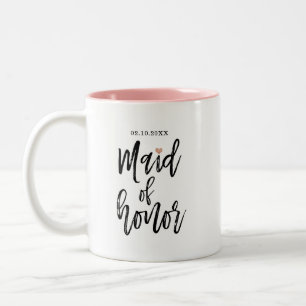 Taza Bicolor Rosa de oro con escritura de pincel moderno criado