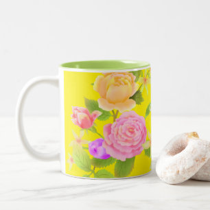 Taza Bicolor Rosa elegante amarillo
