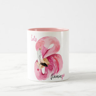 Taza Bicolor Rosa exótico moderno usemos color de agua flamenco