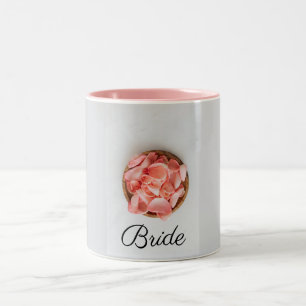 Taza Bicolor Rosa Flores Novia