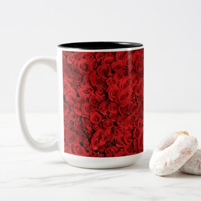 Taza Bicolor Rosa Patch Mug (Con donut)