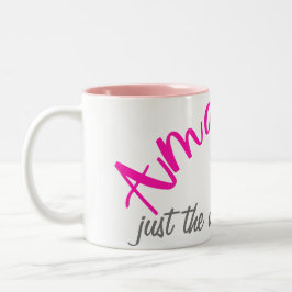 Taza Bicolor Rosa positivo asombroso como eres mujer