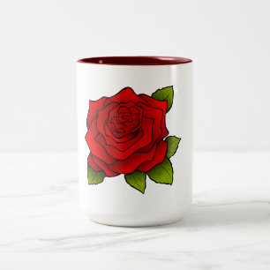 Taza Bicolor Rosa Roja