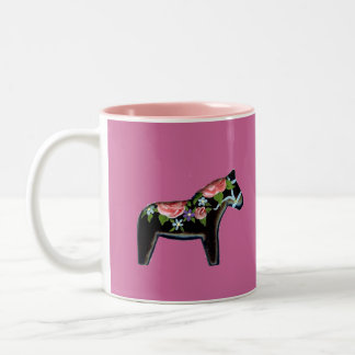 Taza Bicolor Rosa Rosa Dala Horse Mug
