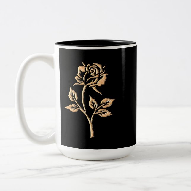 Taza Bicolor Rosa simple de oro (Izquierda)