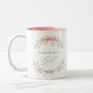 Taza Bicolor Rosa, soy literalmente sólo un regalo de adolescen
