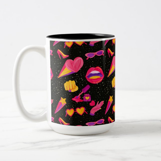 TAZA BICOLOR ROSA UNIVERSO (Izquierda)