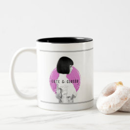 Taza Bicolor Rosa y negro Chica de clase y clase