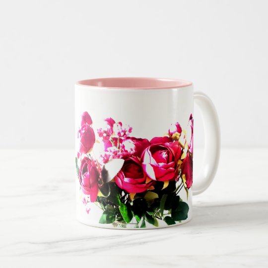 Taza Bicolor Rosas