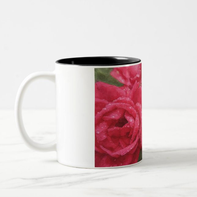 Taza Bicolor Rosas al Acuarela (Izquierda)
