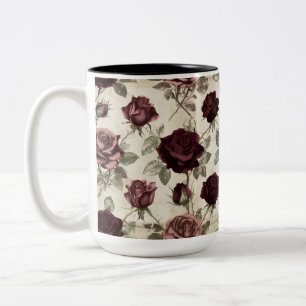 Taza Bicolor Rosas Antiguas