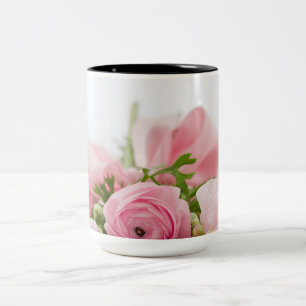 Taza Bicolor Rosas Bodas rosados