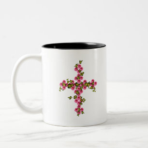 Taza Bicolor Rosas cruzadas y hiedra