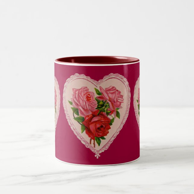 Taza Bicolor Rosas de Heart Mug (Centro)