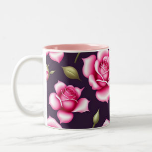 Taza Bicolor Rosas Día de San Valentín De Patrón Sin Maravilla