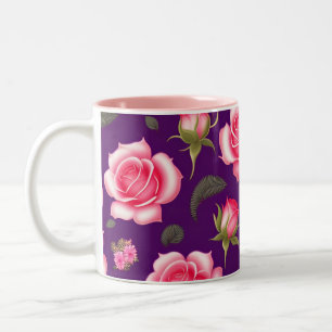 Taza Bicolor Rosas Día de San Valentín De Patrón Sin Maravilla