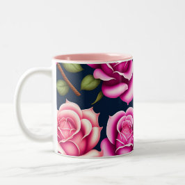 Taza Bicolor Rosas Día de San Valentín De Patrón Sin Maravilla 