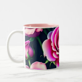 Taza Bicolor Rosas Día de San Valentín De Patrón Sin Maravilla 