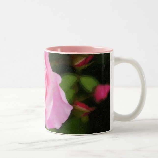 Taza Bicolor Rosas rosados pintados (Derecha)