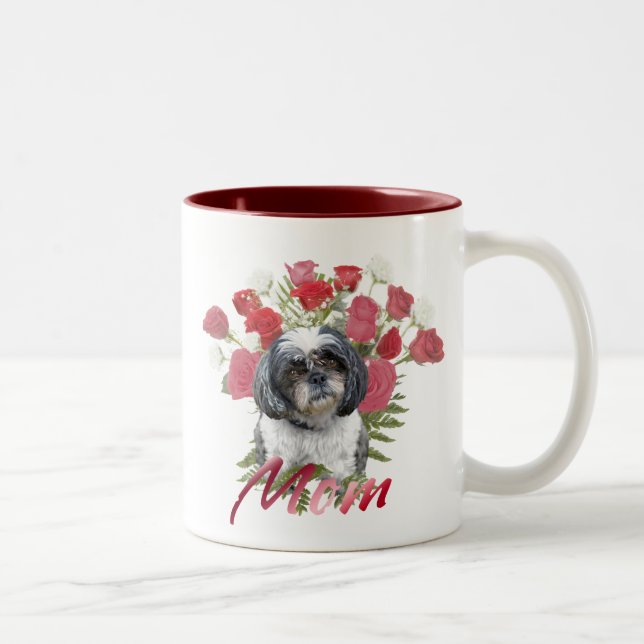 Taza Bicolor Rosas Shih Tzu (Derecha)
