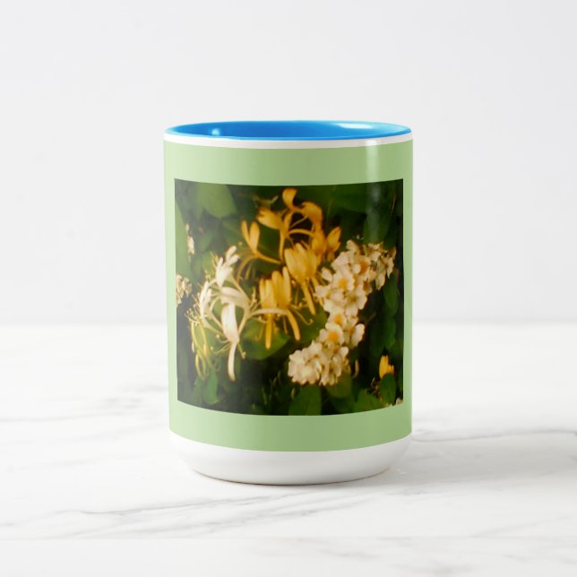 Taza Bicolor Rosas silvestres de miel Aqua Green (Centro)