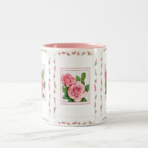 Taza Bicolor Rosas Taza-Rosados