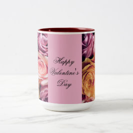 Taza Bicolor Rosas Valentine's Mug