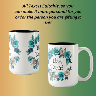 Taza Bicolor Rosas verdes y amarillas del Día de la Madre