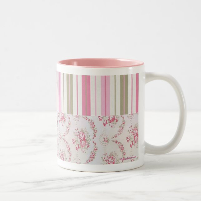 Taza Bicolor Rosas y tiras (Derecha)
