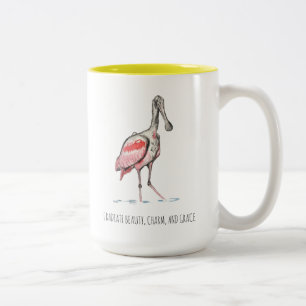 Taza Bicolor Roseate Spoonbill Afirmations
